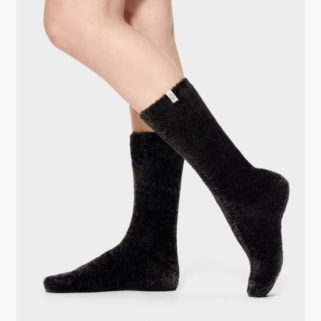 UGG Leda Cozy Black Socks for Women (YIES59836)